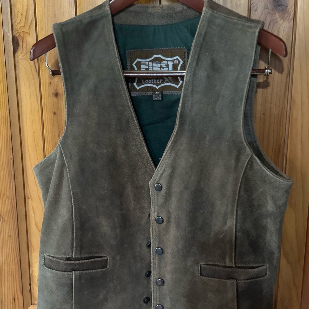 Brown/Grey suede vest vintage